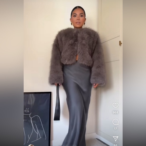 ZARA CROPPED FAUX FUR JACKET - Picture 11 of 16